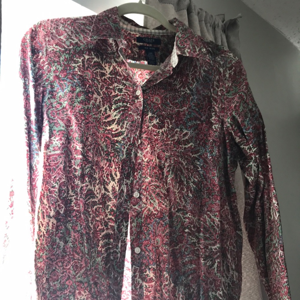 Paisley buttoned down shirt, Mauve, maroon color